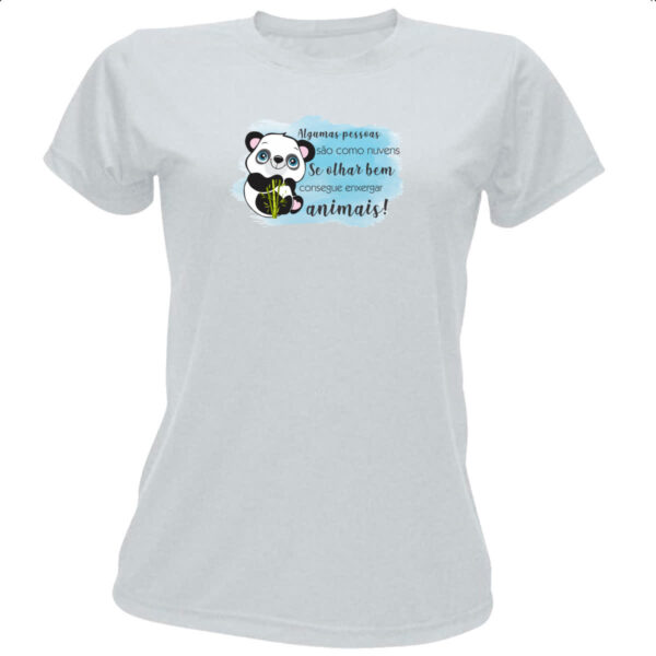 Camiseta Baby Look Panda algumas pessoas sao nuvens
