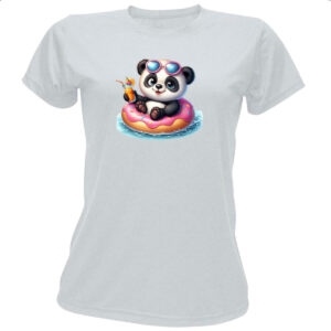 Camiseta Baby Look Panda na boia