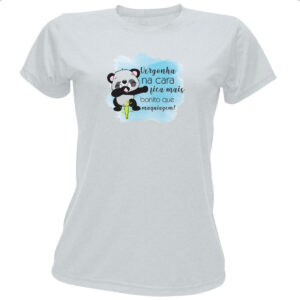 Camiseta Baby Look Panda vergonha na cara