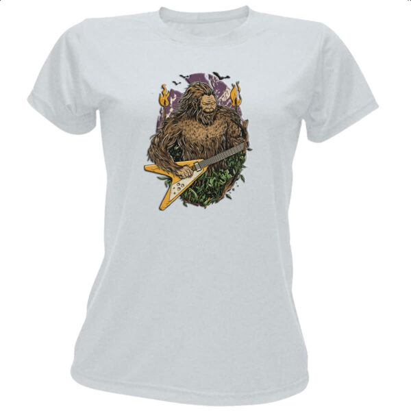 Camiseta Baby Look Pe grande na guitarra