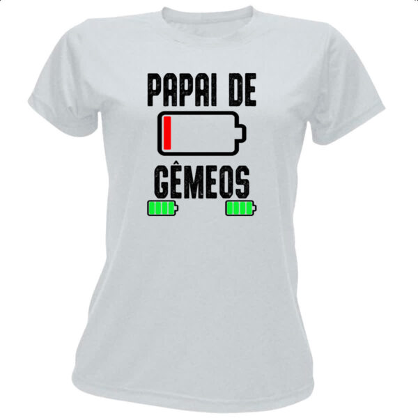 Camiseta Baby Look Papai de gemeos