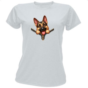 Camiseta Baby Look Pastor Alemao no Ziper