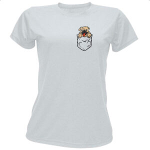 Camiseta Baby Look Pug no bolso