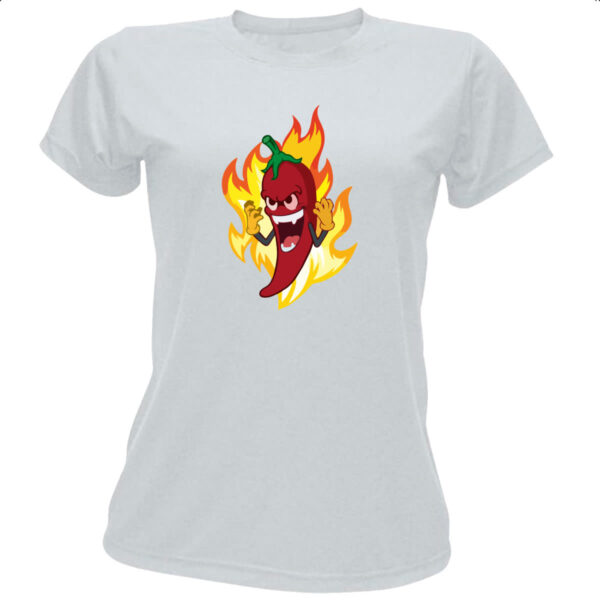 Camiseta Baby Look Pimenta em fogo