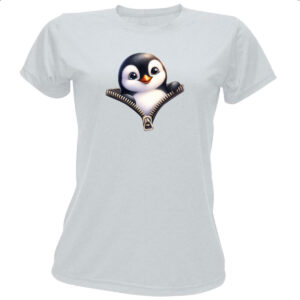 Camiseta Baby Look Pinguin no ziper