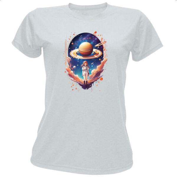 Camiseta Baby Look Planeta Satuno Menina Anime