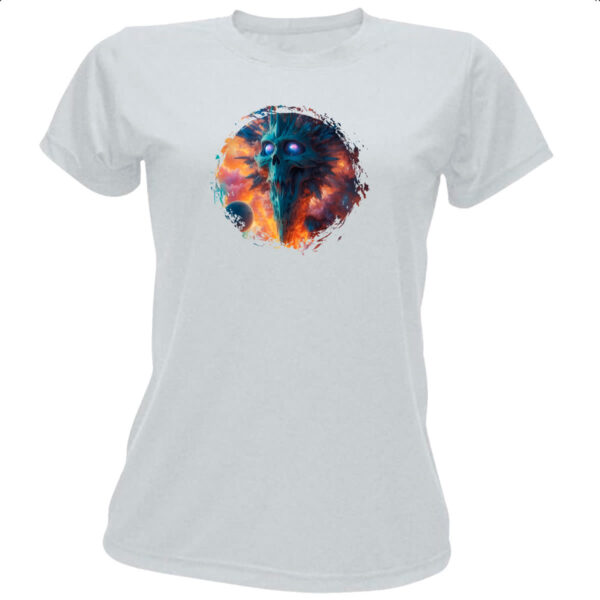 Camiseta Baby Look Planeta caveira