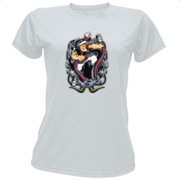 Camiseta Baby Look Popeye vs Kraken