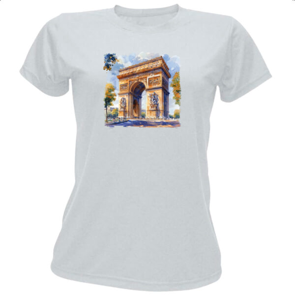Camiseta Baby Look Arco do triunfo watercolor