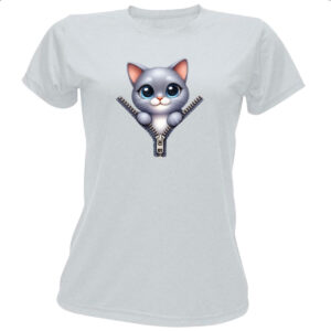 Camiseta Baby Look Russian Blue no ziper