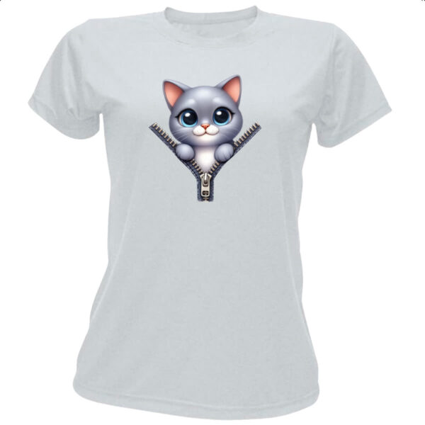 Camiseta Baby Look Russian Blue no ziper