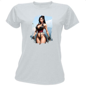 Camiseta Baby Look Samurai girl on sky