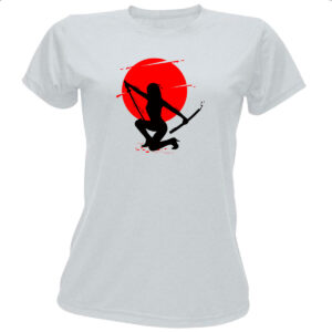 Camiseta Baby Look Samurai girl silhueta