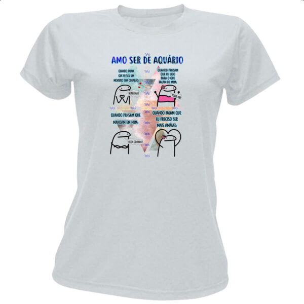 Camiseta Baby Look Signo Amo ser de Aquario