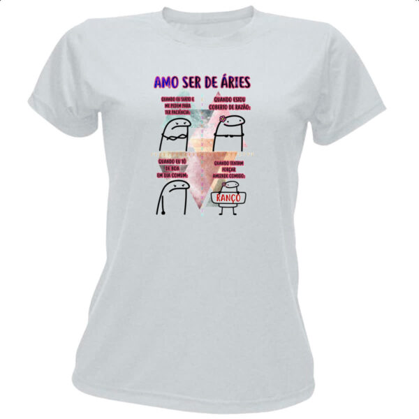 Camiseta Baby Look Signo Amo ser de Aries