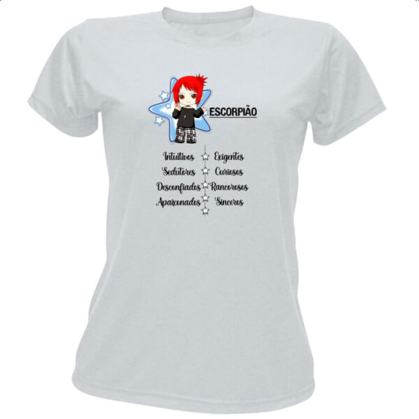 Camiseta Baby Look Signo Cute Escorpiao