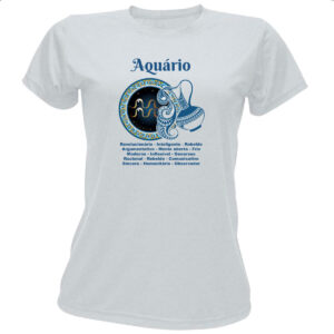 Camiseta Baby Look Signo de Aquario adjetivos