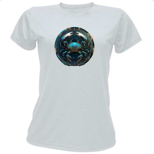 Camiseta Baby Look Signo de Cancer placa de luxo