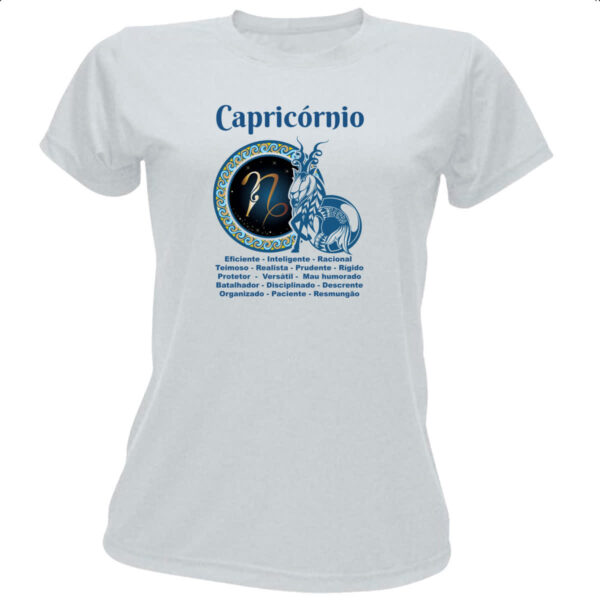 Camiseta Baby Look Signo de Capricornio adjetivos