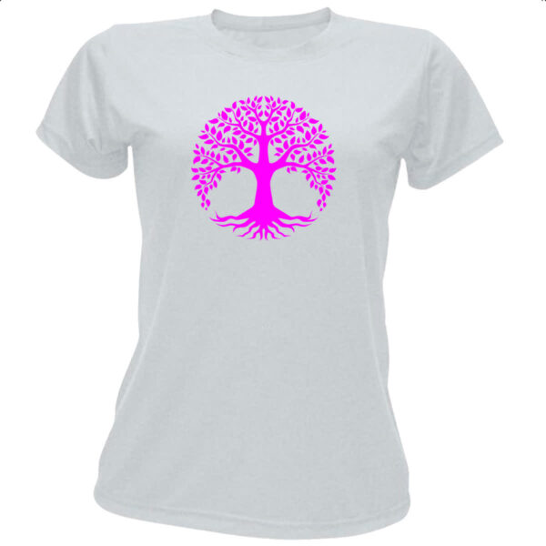 Camiseta Baby Look Arvore da vida pink