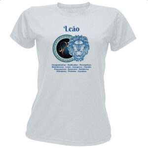 Camiseta Baby Look Signo de Leao adjetivos
