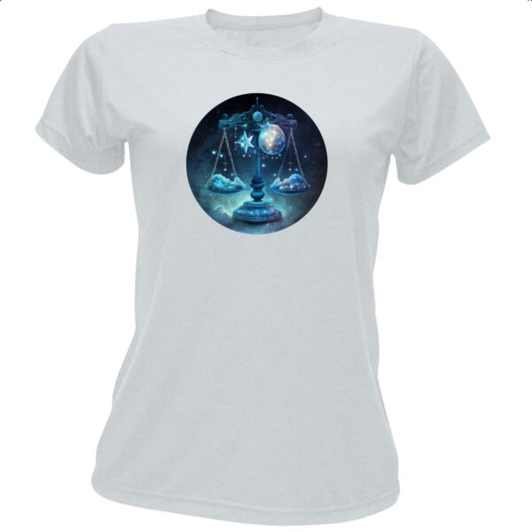 Camiseta Baby Look Signo de Libra placa de luxo