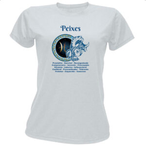 Camiseta Baby Look Signo de Peixes adjetivos