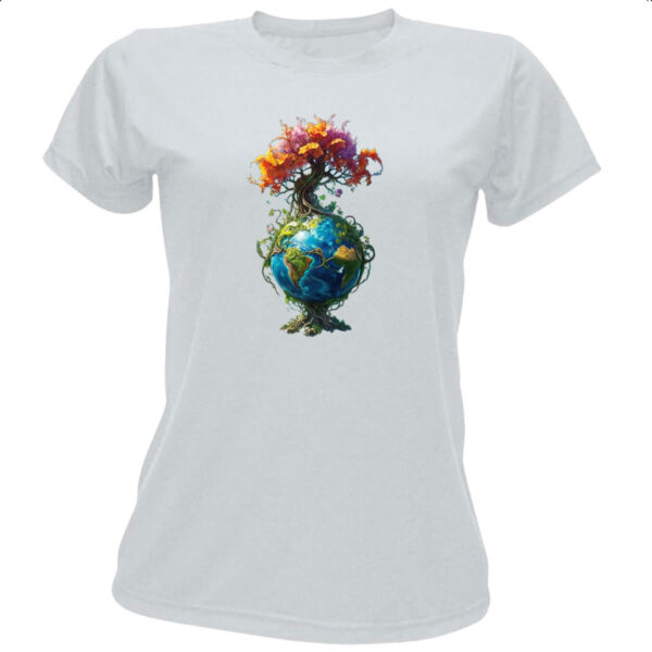Camiseta Baby Look Arvore da vida planeta Terra