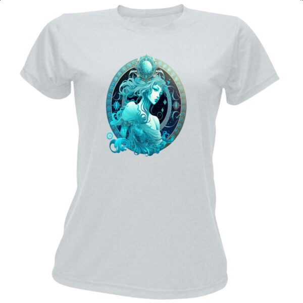 Camiseta Baby Look Signo de aquario logo de luxo