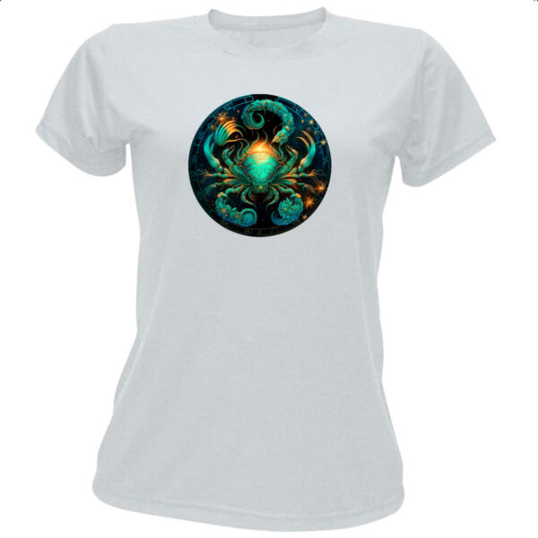 Camiseta Baby Look Signo de cancer logo de luxo