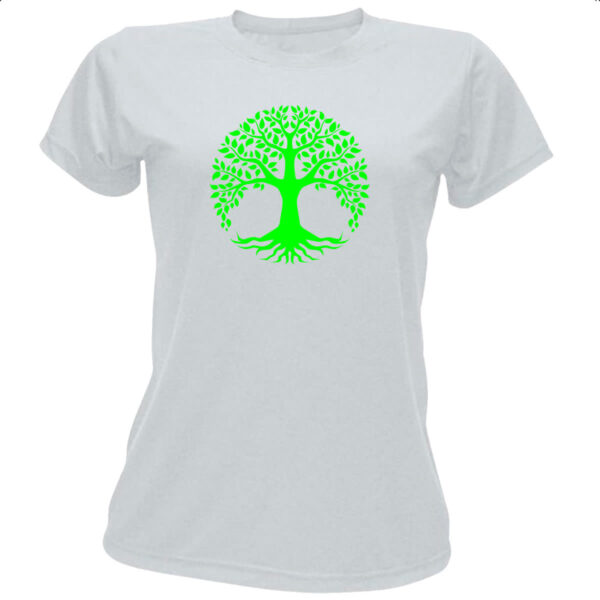 Camiseta Baby Look Arvore da vida verde