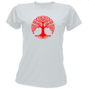 Camiseta Baby Look Arvore da vida vermelha