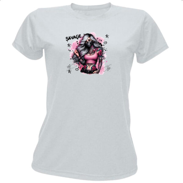 Camiseta Baby Look Savage girl badass