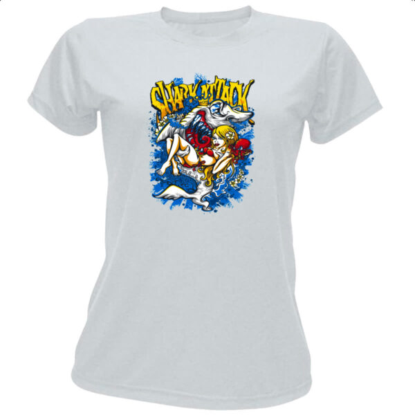 Camiseta Baby Look Shark girl attack