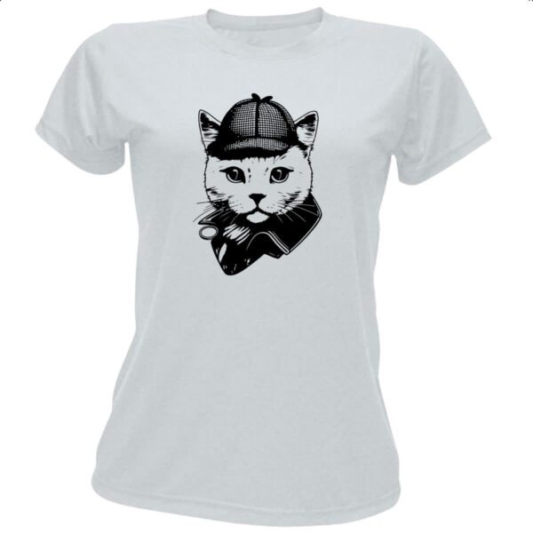 Camiseta Baby Look Sherlock Gato