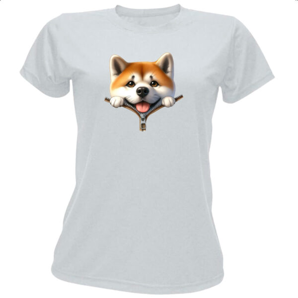Camiseta Baby Look Shiba Inu no Ziper