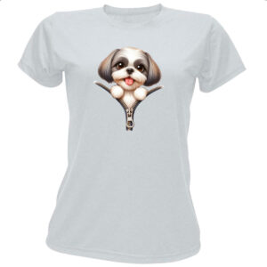 Camiseta Baby Look Shih Tzu no Ziper