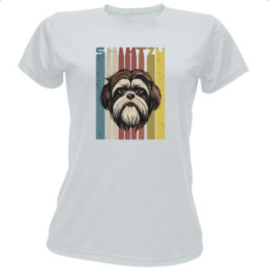 Camiseta Baby Look Shih-tzu retro vintage
