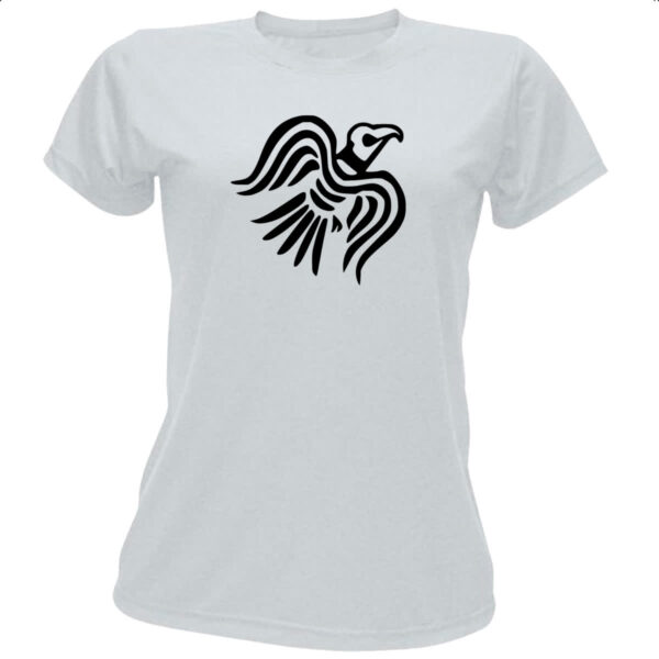 Camiseta Baby Look Simbolo corvo bandeira viking