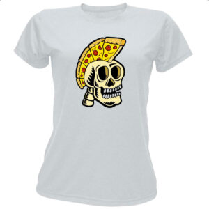 Camiseta Baby Look Skull pizza gladiator