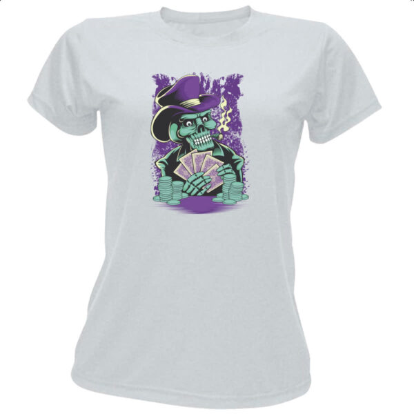 Camiseta Baby Look Skull poker
