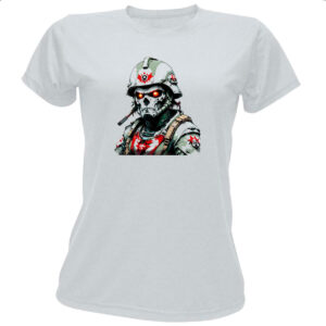 Camiseta Baby Look Soldado Skull Punk Cyber