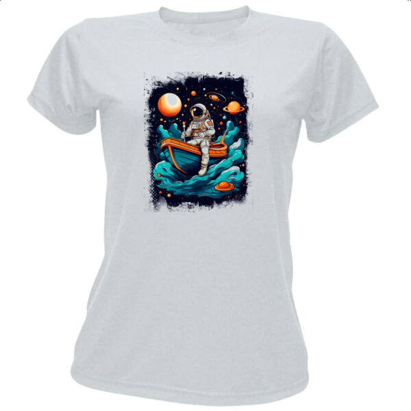 Camiseta Baby Look Astronauta e o bote