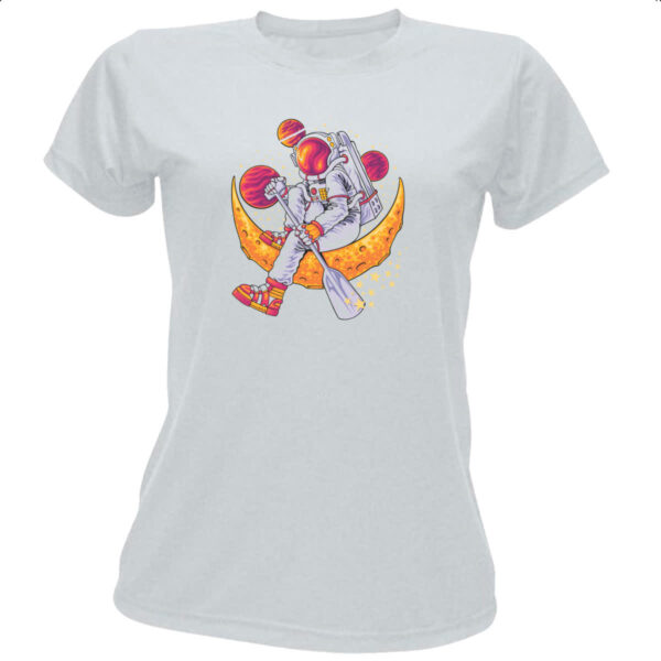 Camiseta Baby Look Astronauta remando na lua