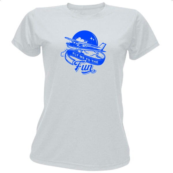 Camiseta Baby Look Aviao fly me to the fun