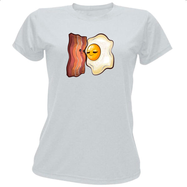 Camiseta Baby Look Bacon e ovo