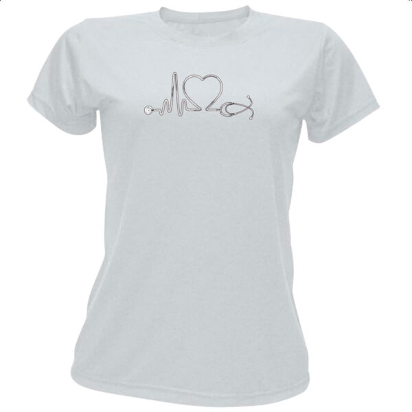 Camiseta Baby Look Batimento cardiaco Enfermagem