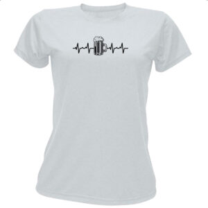 Camiseta Baby Look Batimento cardiaco cerveja