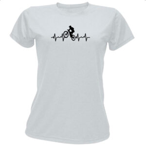 Camiseta Baby Look Batimento cardiaco ciclista