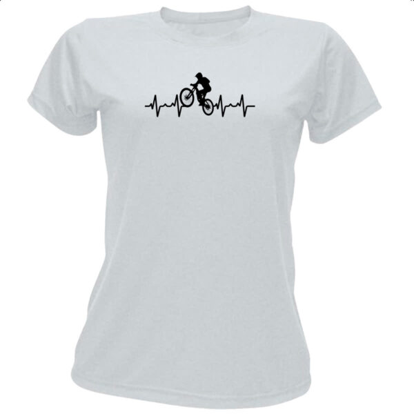 Camiseta Baby Look Batimento cardiaco ciclista